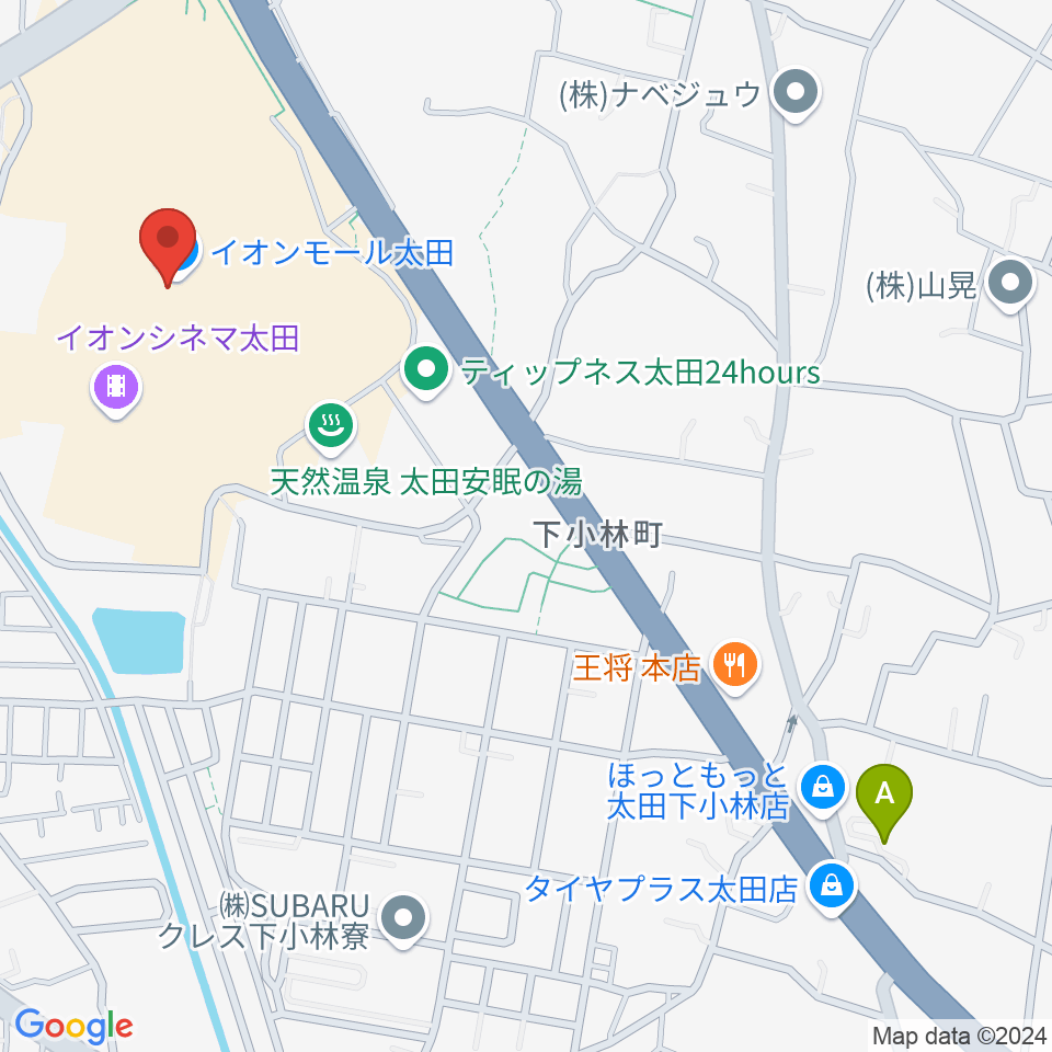 島村楽器 イオンモール太田店周辺のホテル一覧地図