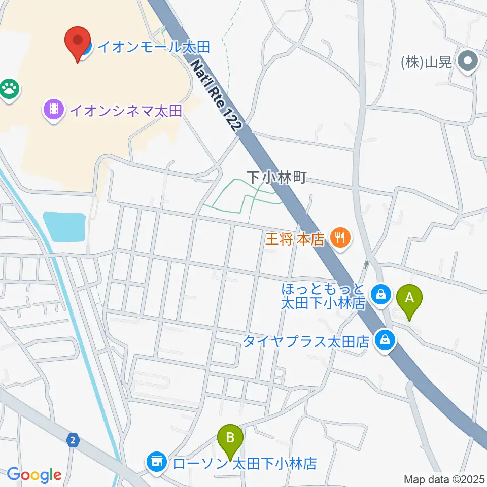 島村楽器 イオンモール太田店周辺のホテル一覧地図