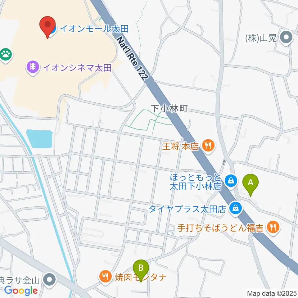 島村楽器 イオンモール太田店周辺のホテル一覧地図