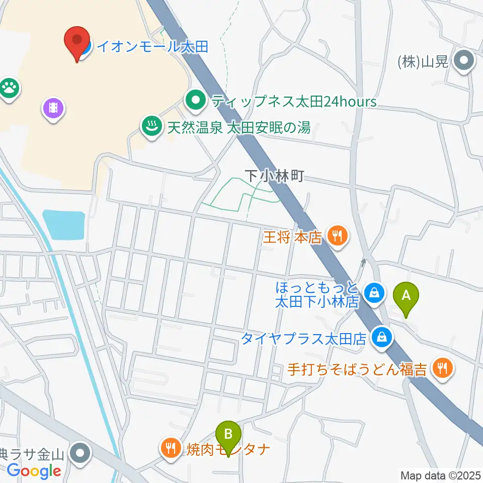 島村楽器 イオンモール太田店周辺のホテル一覧地図