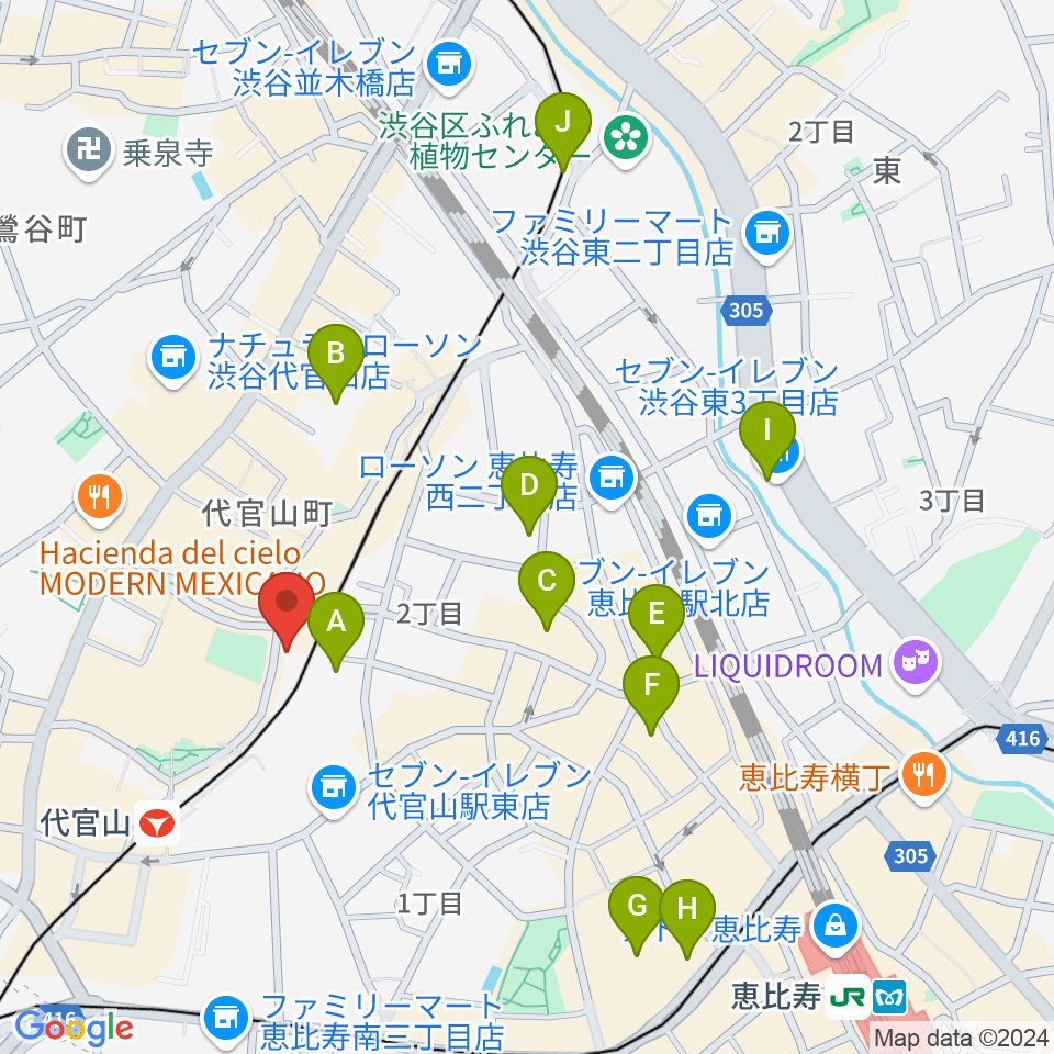 ギタートレーダーズ東京周辺のホテル一覧地図