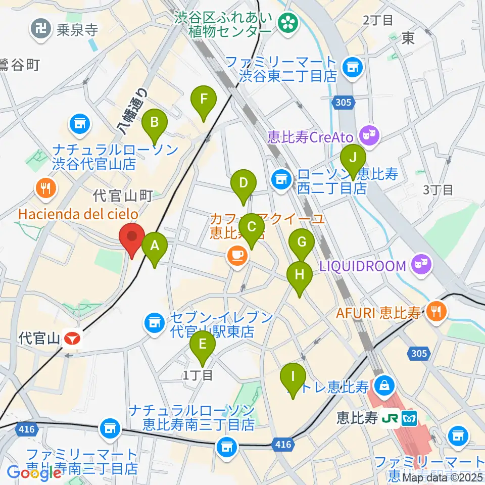 ギタートレーダーズ東京周辺のホテル一覧地図