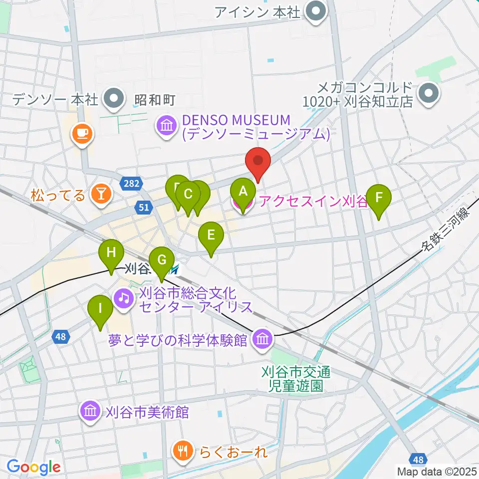 ロッキン刈谷本店周辺のホテル一覧地図