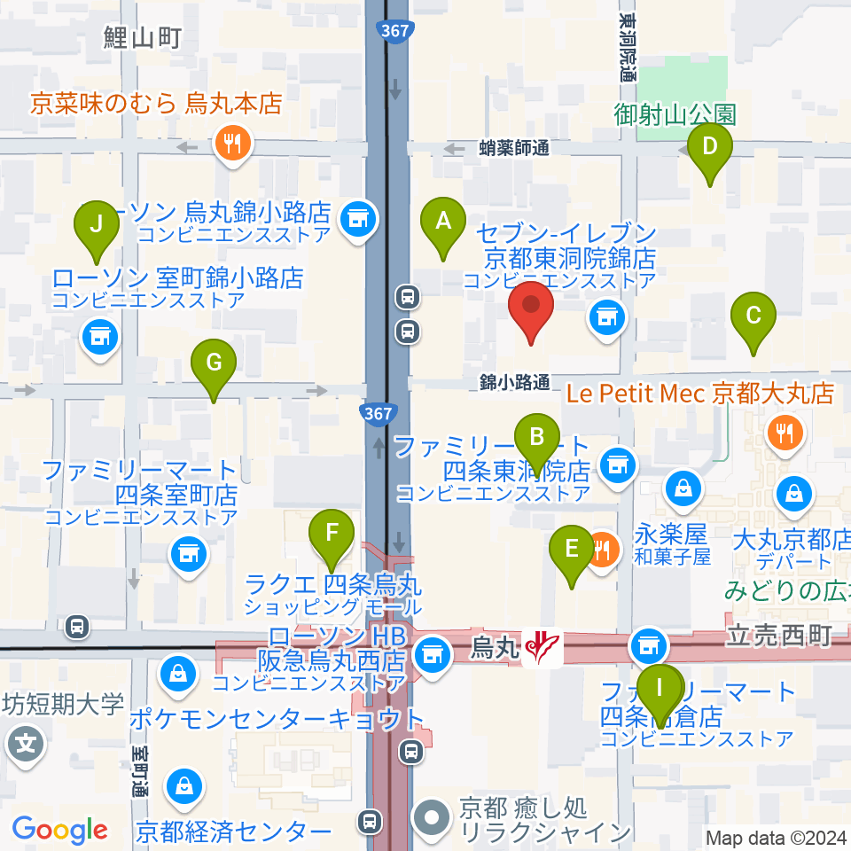 京都フィールドスタジオ周辺のホテル一覧地図