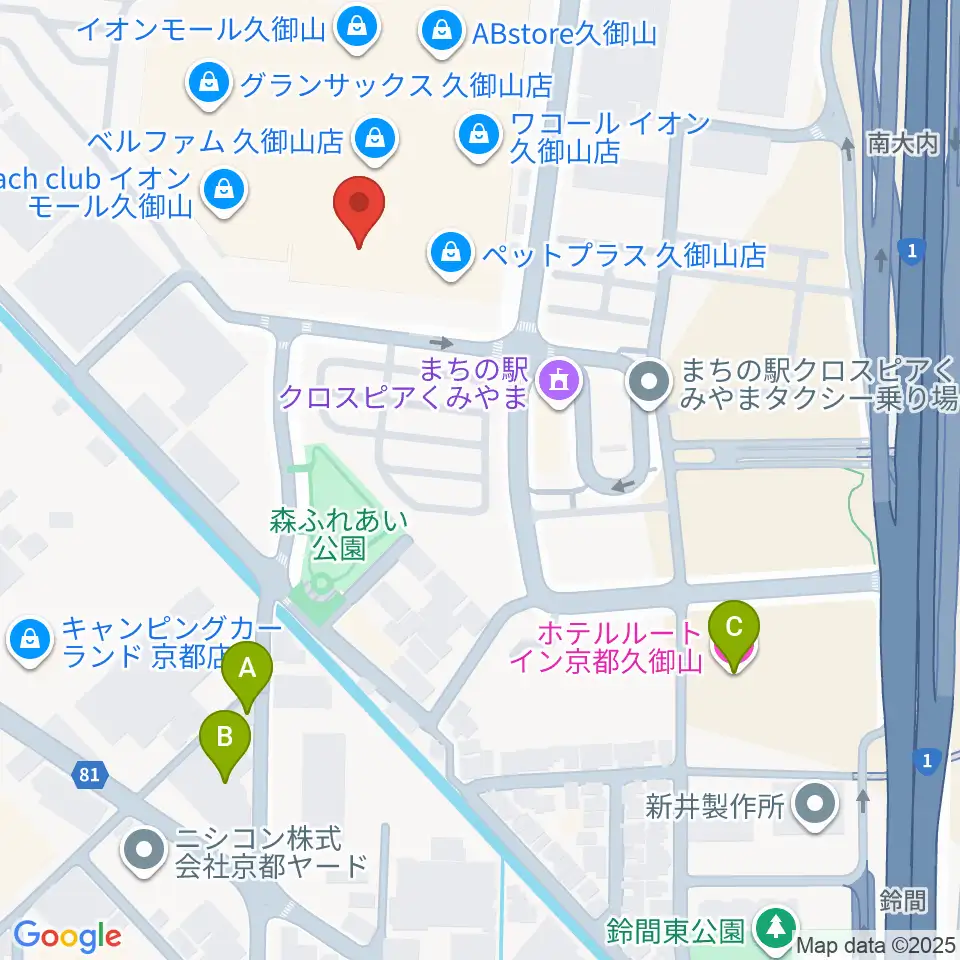 JEUGIA イオンモール久御山店周辺のホテル一覧地図