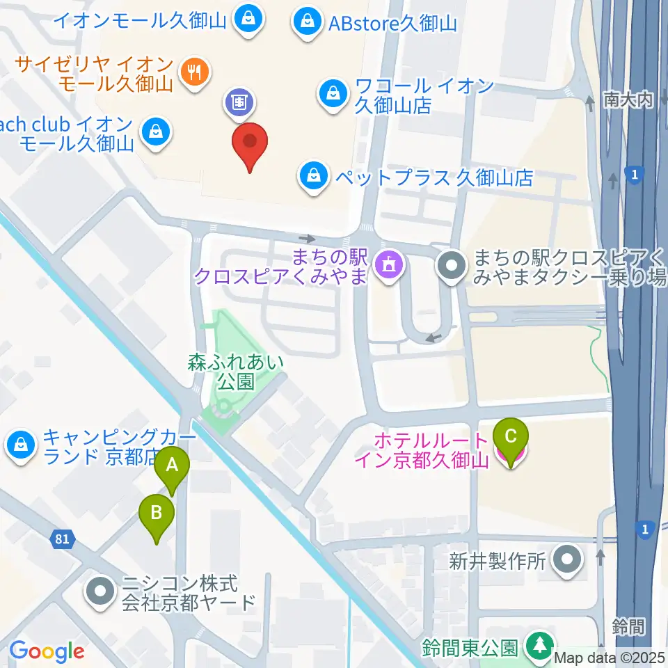 JEUGIA イオンモール久御山店周辺のホテル一覧地図