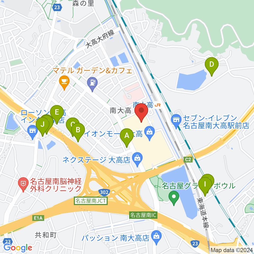 島村楽器 イオンモール大高店周辺のホテル一覧地図