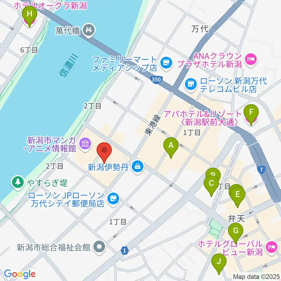島村楽器 新潟ビルボードプレイス店 周辺のホテル一覧地図