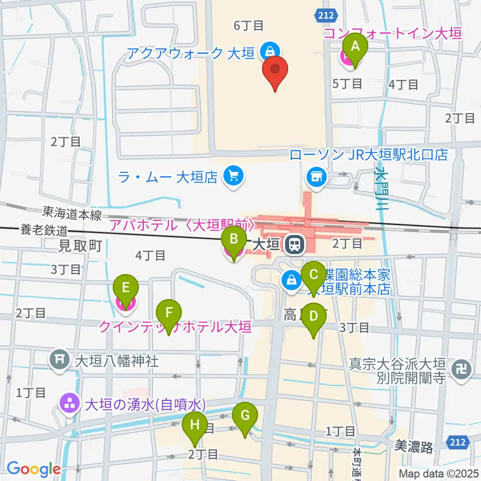 島村楽器 アクアウォーク大垣店周辺のホテル一覧地図