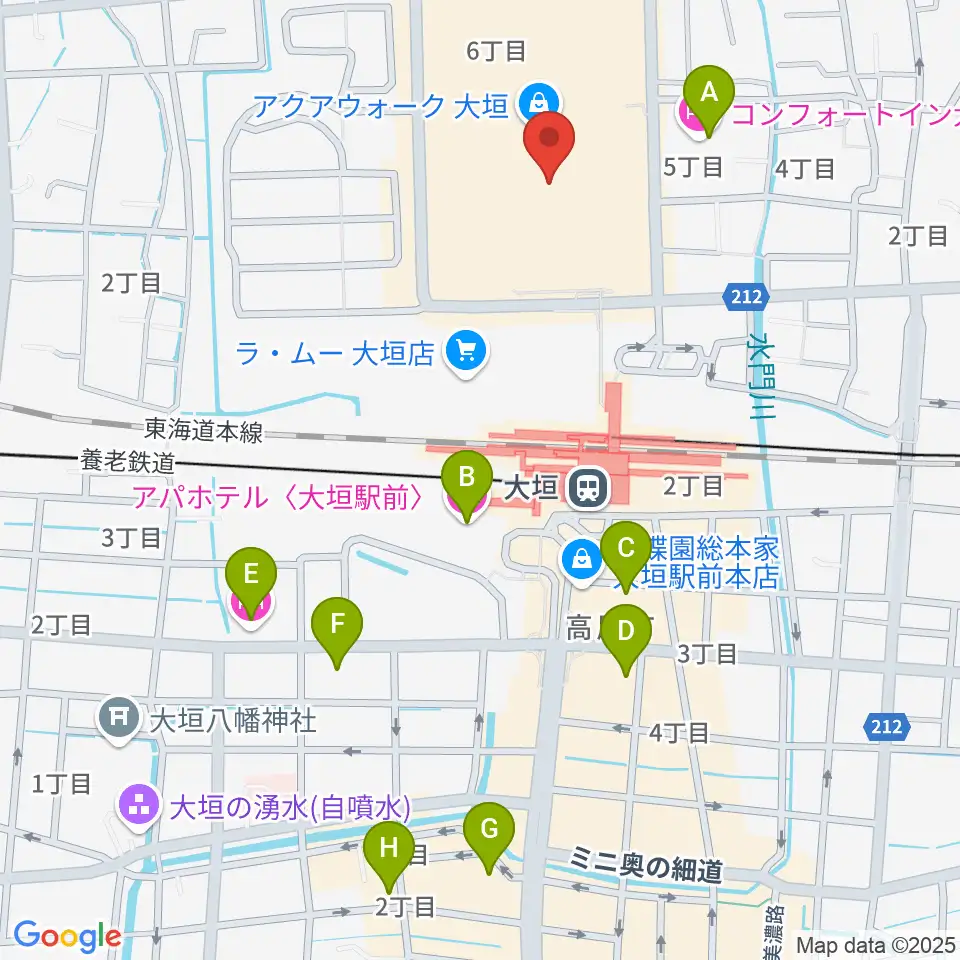 島村楽器 アクアウォーク大垣店周辺のホテル一覧地図