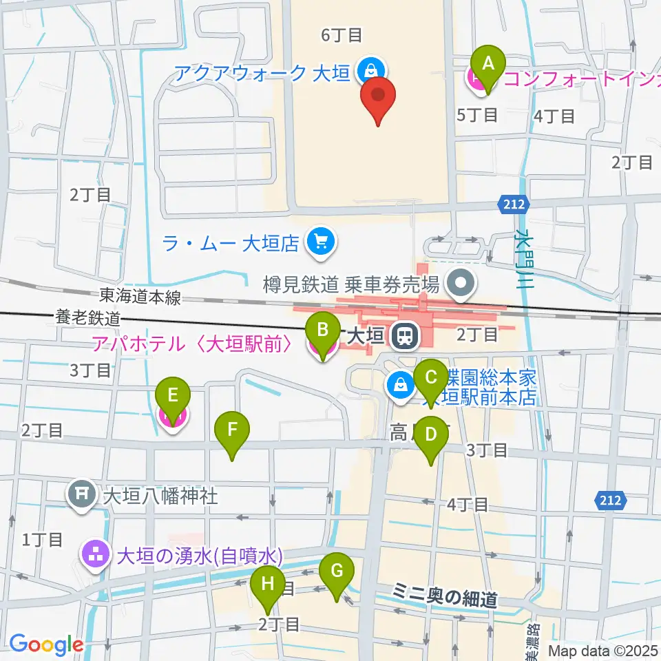 島村楽器 アクアウォーク大垣店周辺のホテル一覧地図