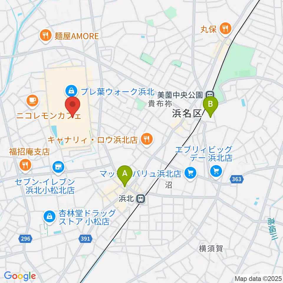 島村楽器 プレ葉ウォーク浜北店周辺のホテル一覧地図