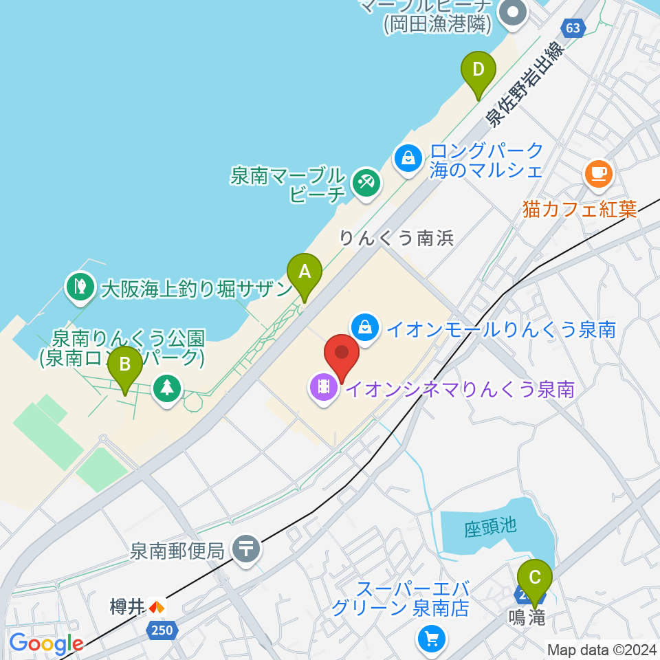 島村楽器 イオンモールりんくう泉南店周辺のホテル一覧地図