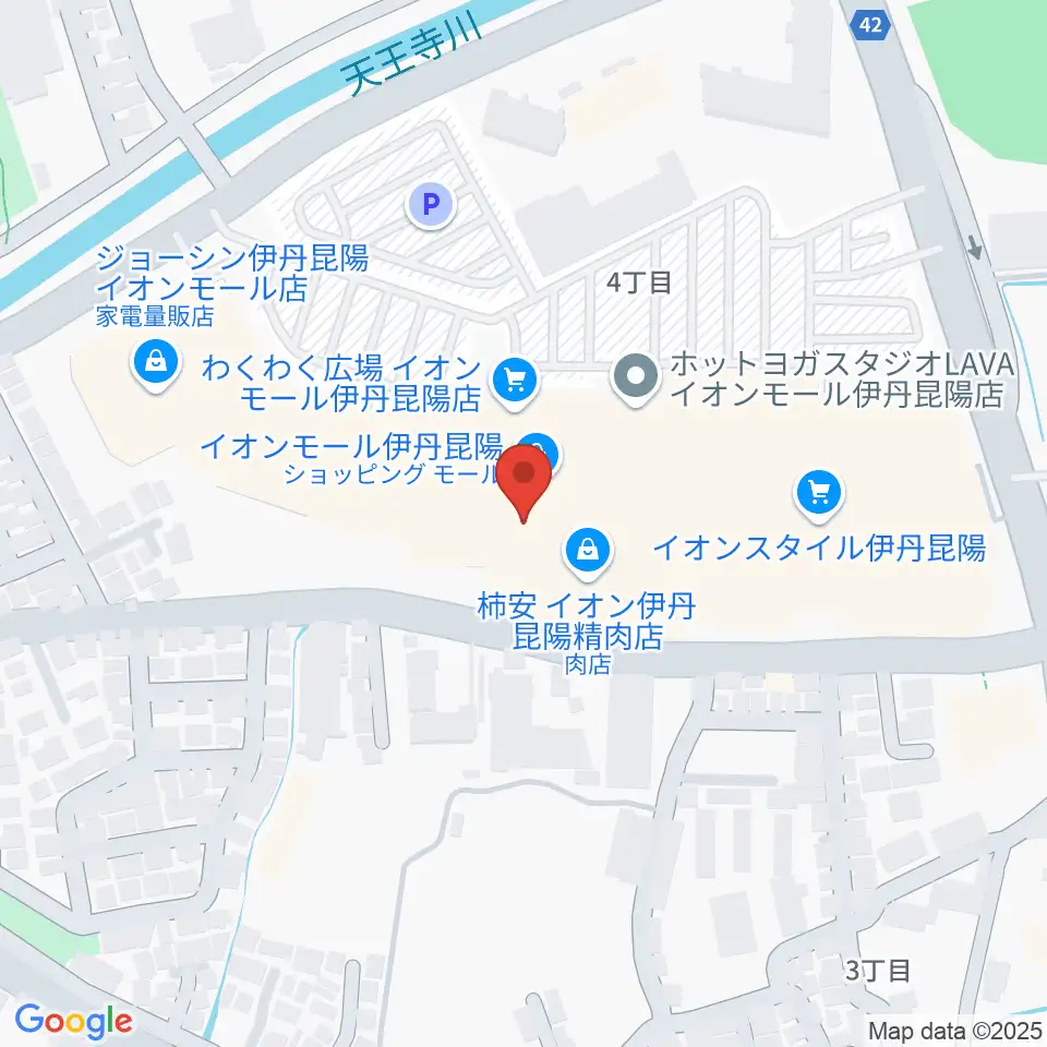 島村楽器 イオンモール伊丹昆陽店周辺のホテル一覧地図