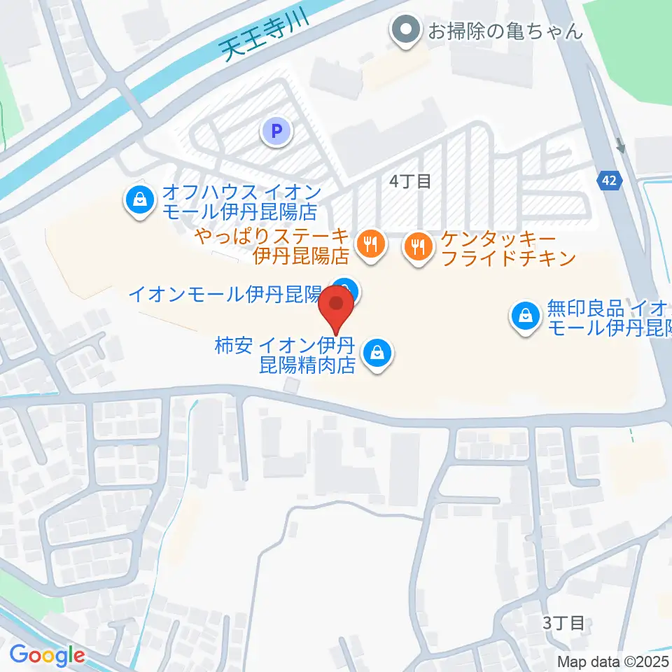 島村楽器 イオンモール伊丹昆陽店周辺のホテル一覧地図