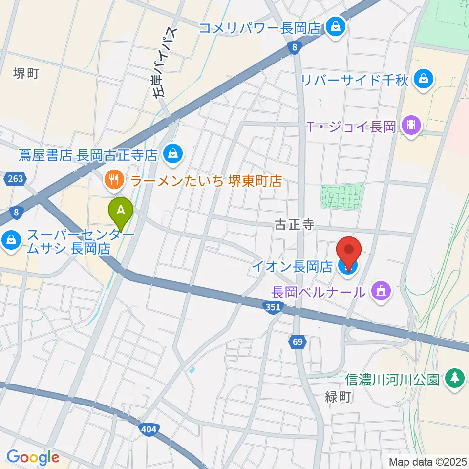 島村楽器 イオン長岡店 周辺のホテル一覧地図