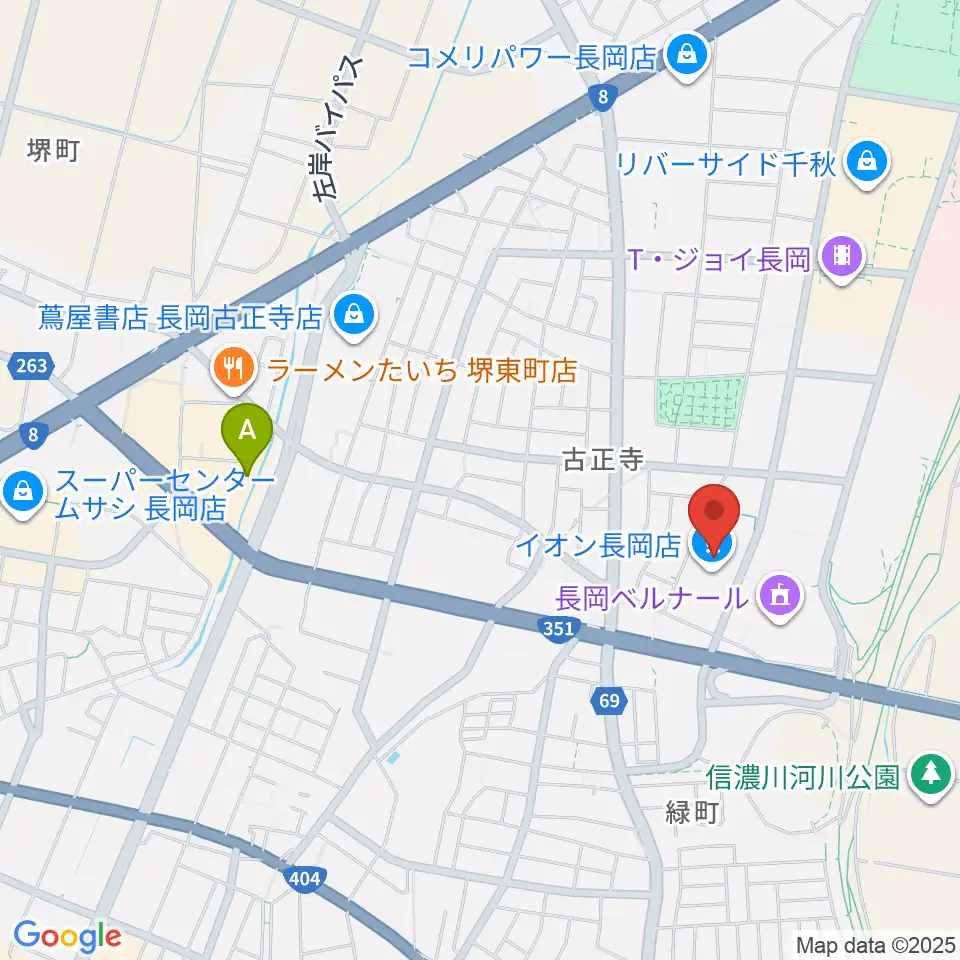 島村楽器 イオン長岡店 周辺のホテル一覧地図