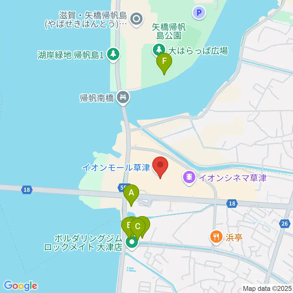 島村楽器 イオンモール草津店周辺のホテル一覧地図