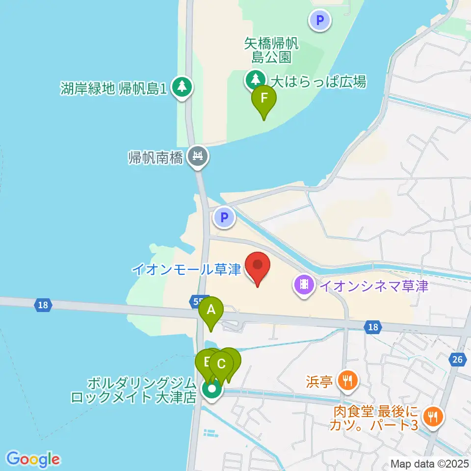 島村楽器 イオンモール草津店周辺のホテル一覧地図