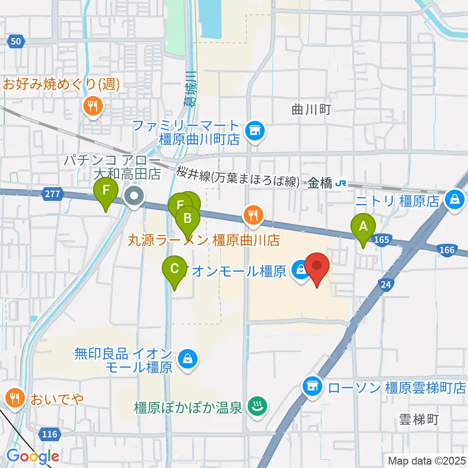 島村楽器 イオンモール橿原店周辺のホテル一覧地図