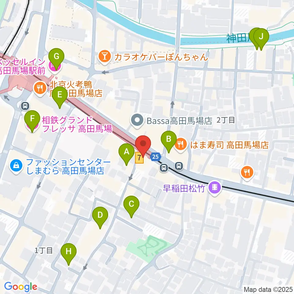 高田馬場カフェコットンクラブ周辺のホテル一覧地図