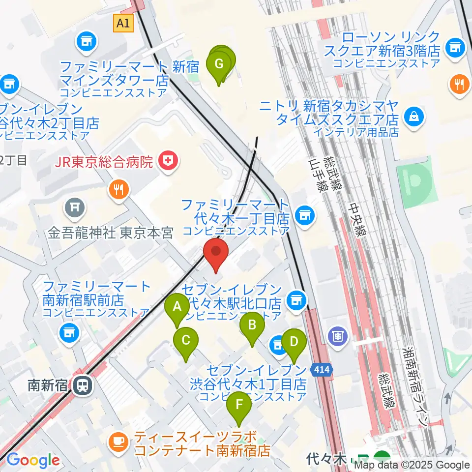 代々木アトリエ・ムジカ周辺のホテル一覧地図