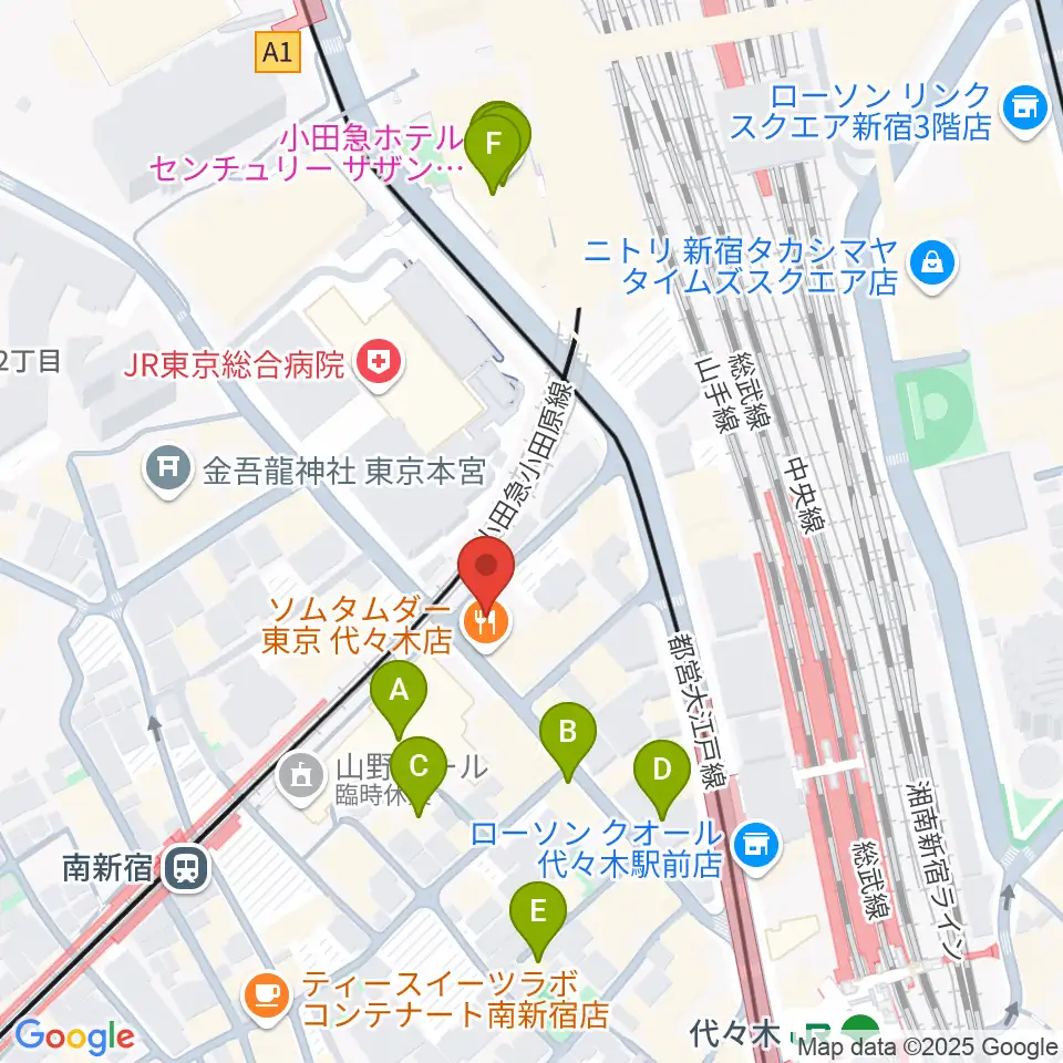 代々木アトリエ・ムジカ周辺のホテル一覧地図