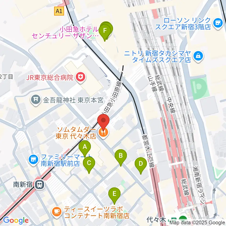 代々木アトリエ・ムジカ周辺のホテル一覧地図