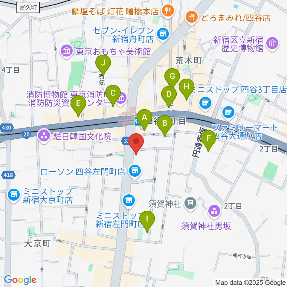四谷三丁目Blue-T周辺のホテル一覧地図