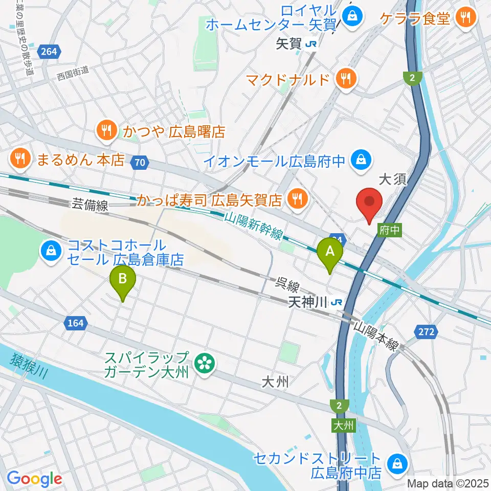 島村楽器 イオンモール広島府中店周辺のホテル一覧地図