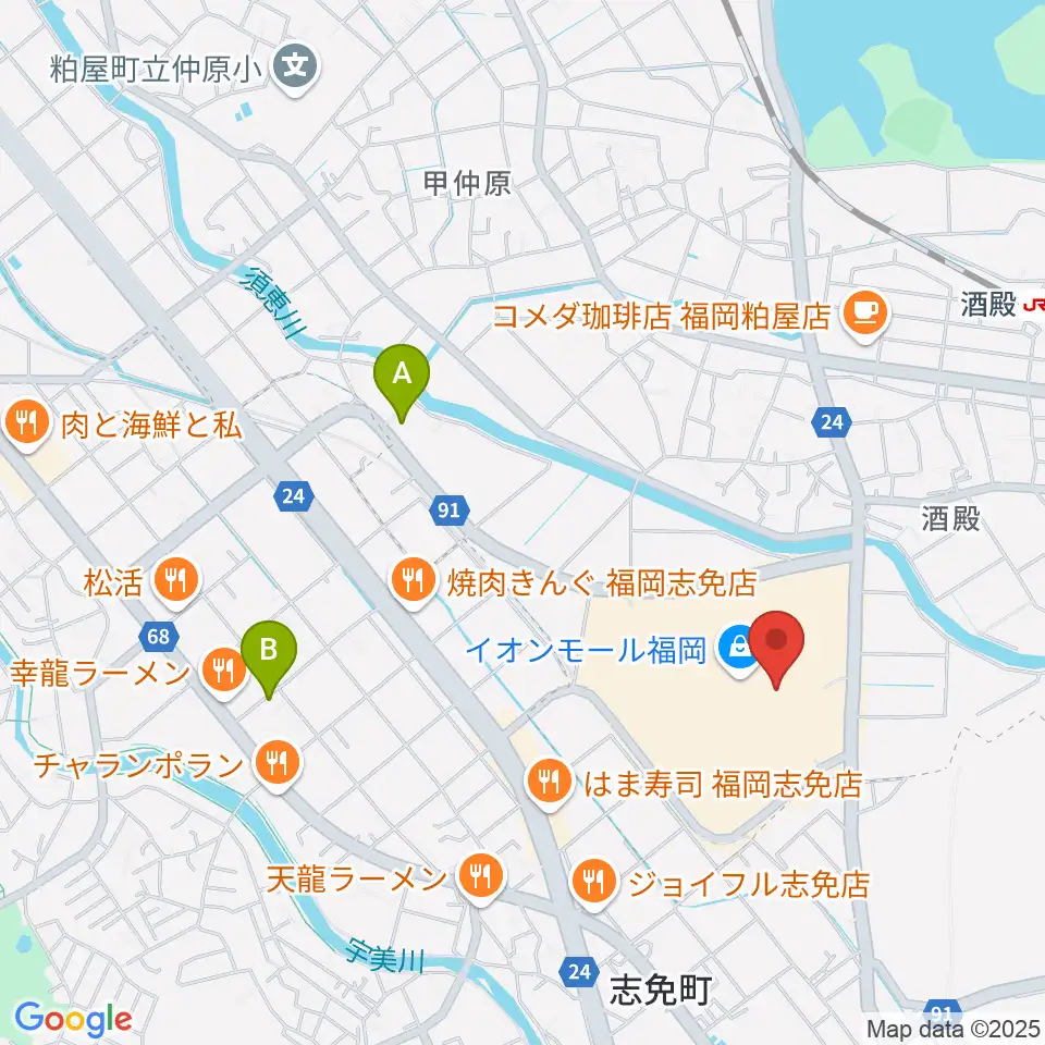 島村楽器 イオンモール福岡店周辺のホテル一覧地図