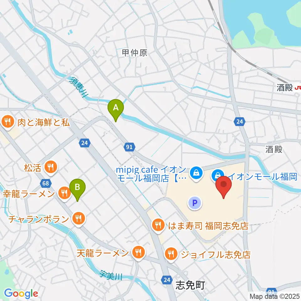 島村楽器 イオンモール福岡店周辺のホテル一覧地図