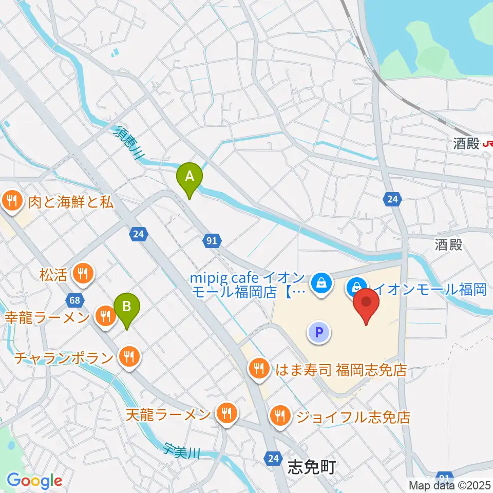 島村楽器 イオンモール福岡店周辺のホテル一覧地図