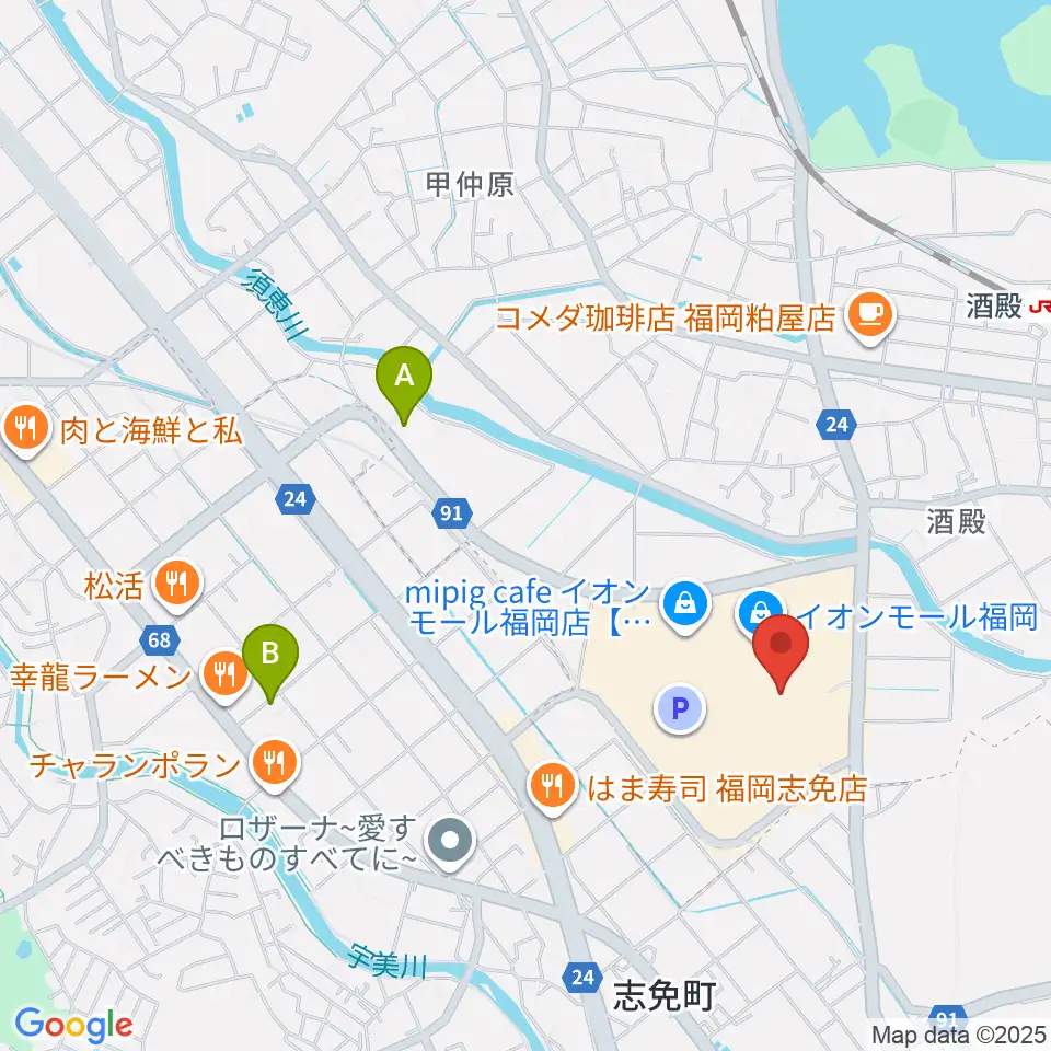 島村楽器 イオンモール福岡店周辺のホテル一覧地図