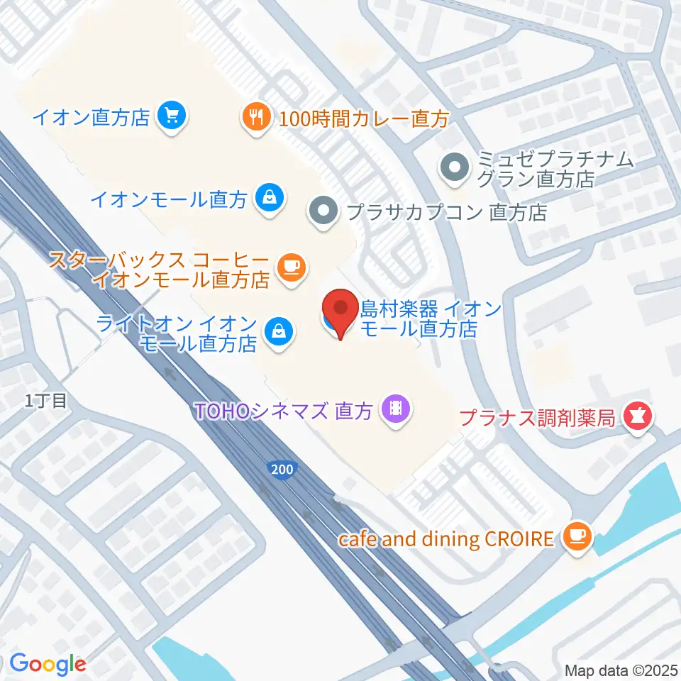 島村楽器 イオンモール直方店周辺のホテル一覧地図