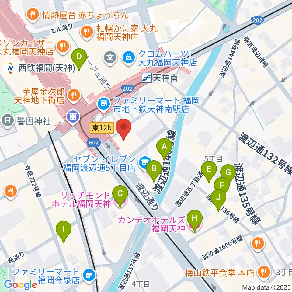 BIGBOSS福岡周辺のホテル一覧地図