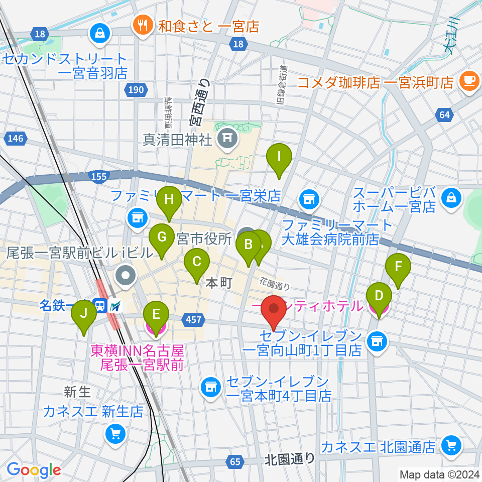 ミュージックポケット スタジオ周辺のホテル一覧地図