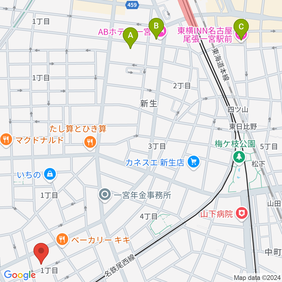 Grace MACK グレースマック周辺のホテル一覧地図