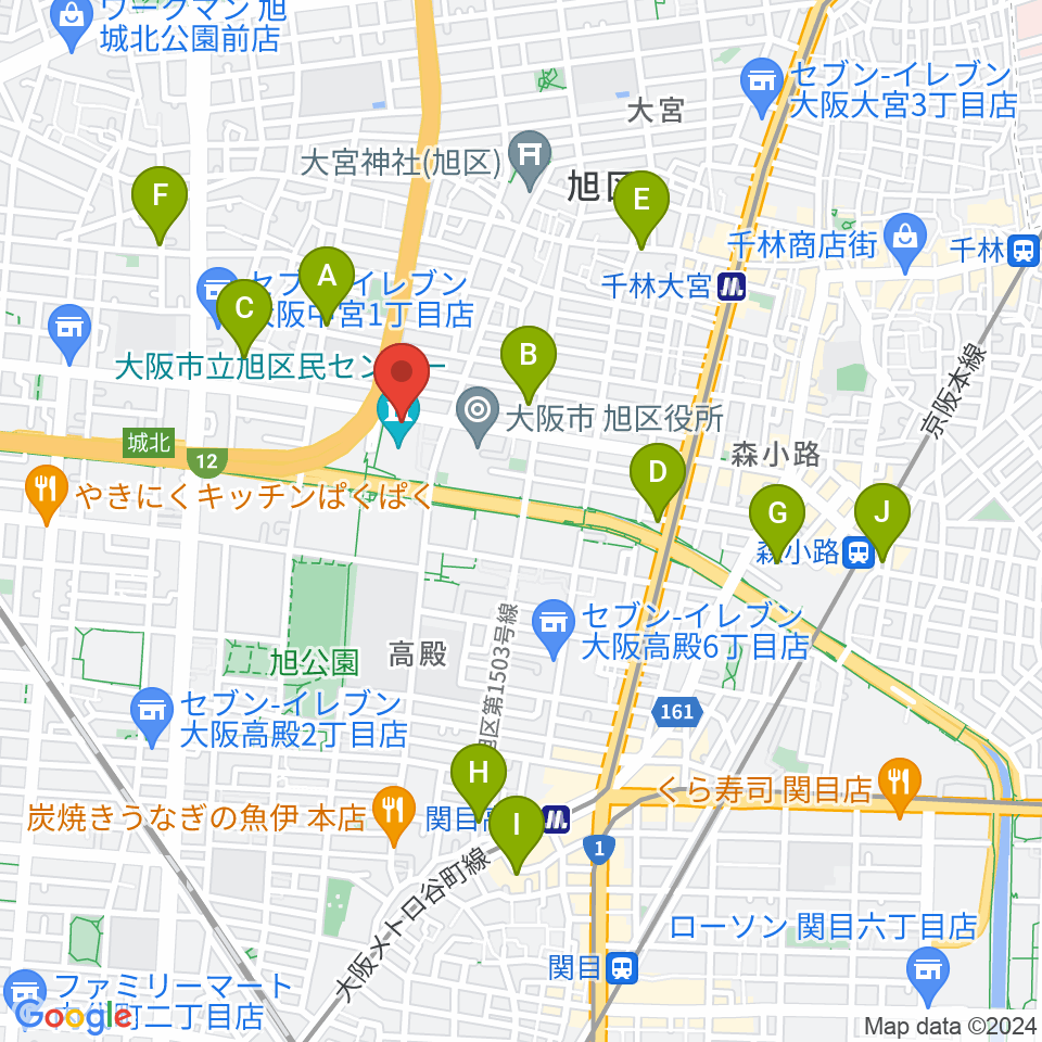 芸術創造館 音楽練習室周辺のホテル一覧地図