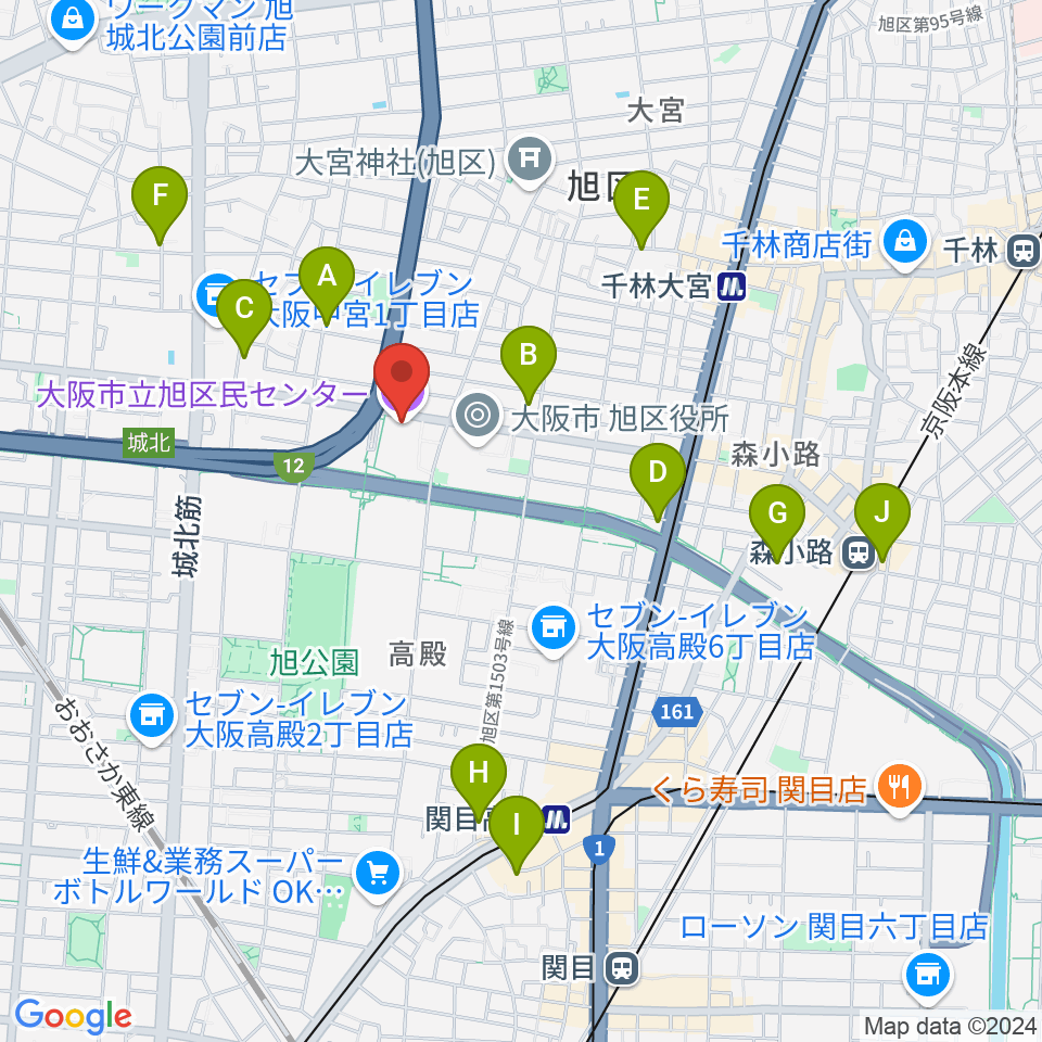 芸術創造館 音楽練習室周辺のホテル一覧地図