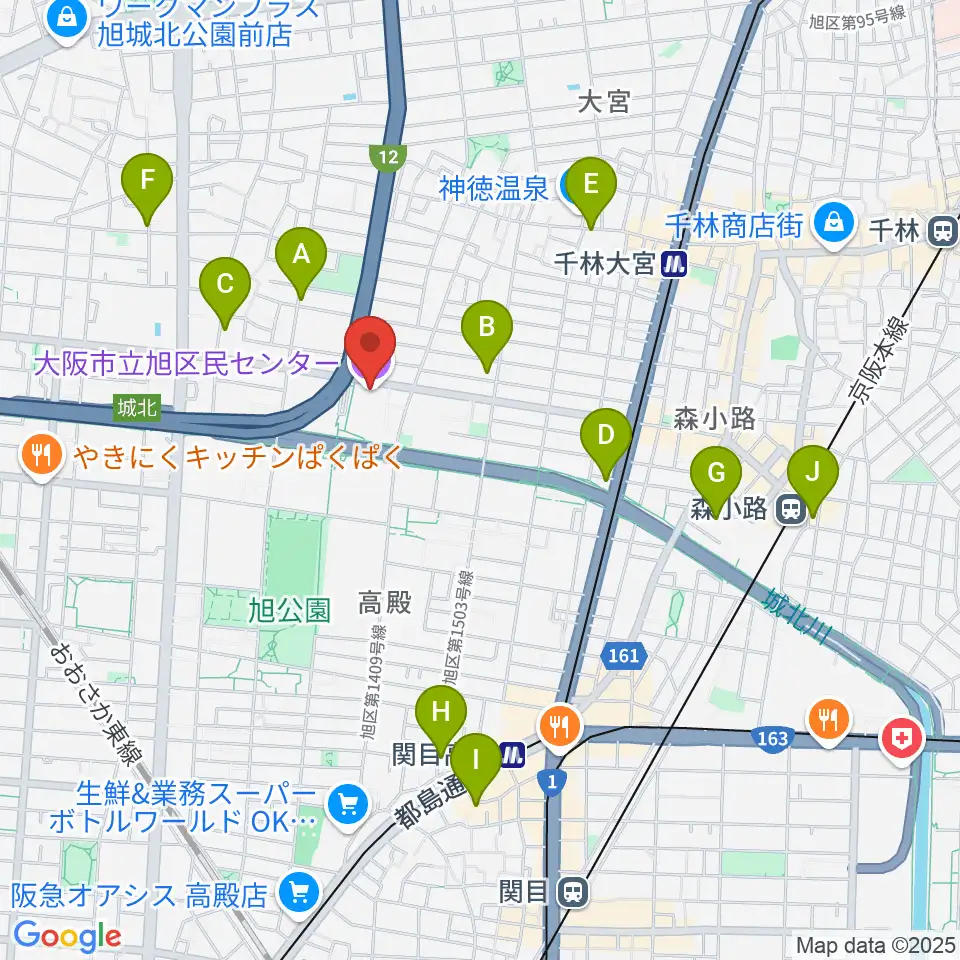 芸術創造館 音楽練習室周辺のホテル一覧地図