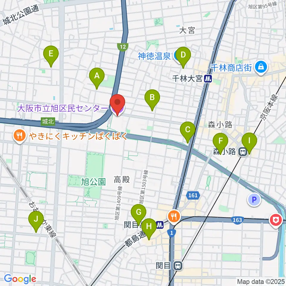 芸術創造館 音楽練習室周辺のホテル一覧地図