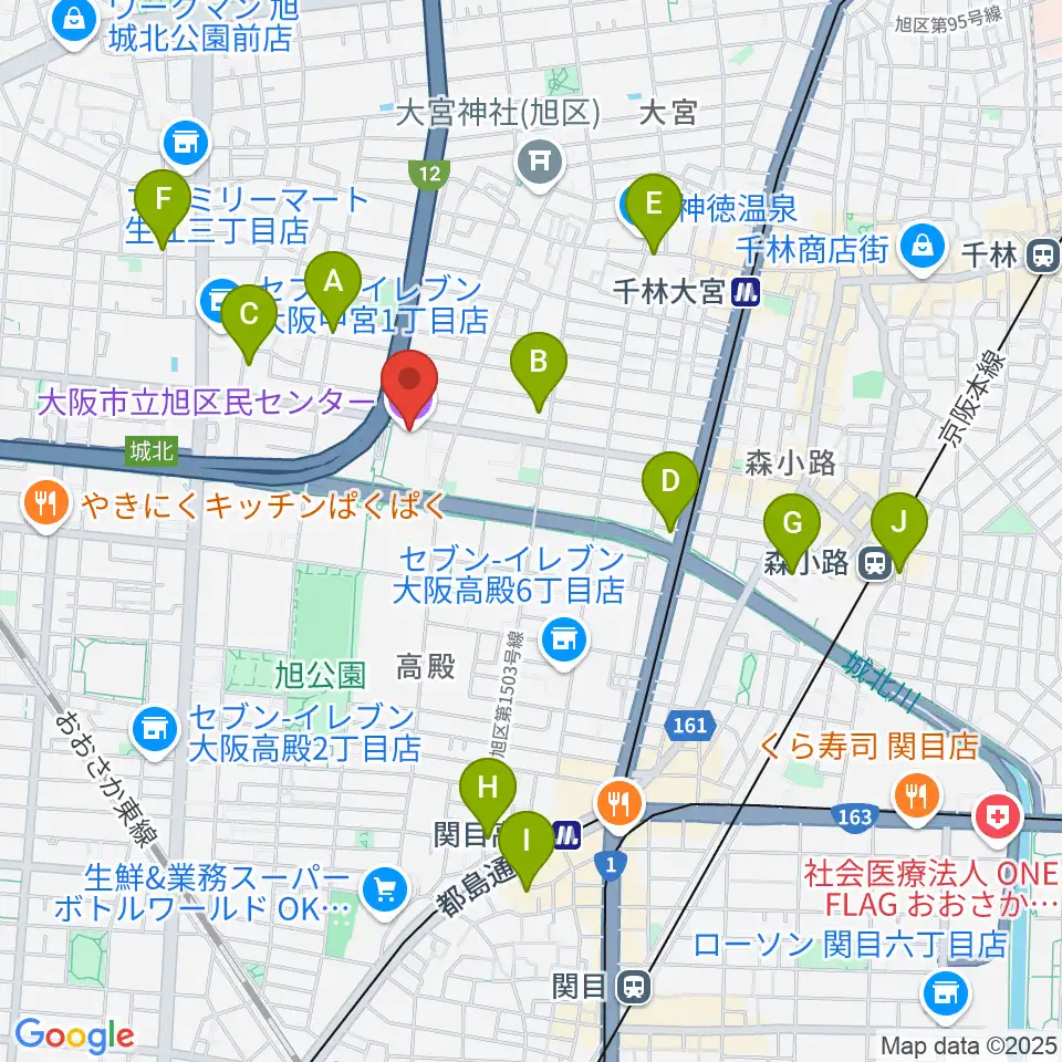 大阪市立芸術創造館周辺のホテル一覧地図