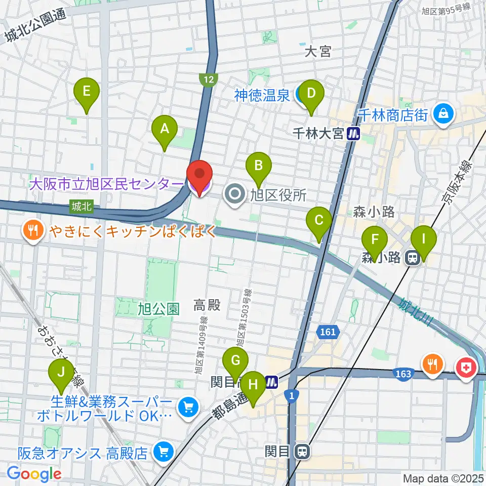 大阪市立芸術創造館周辺のホテル一覧地図