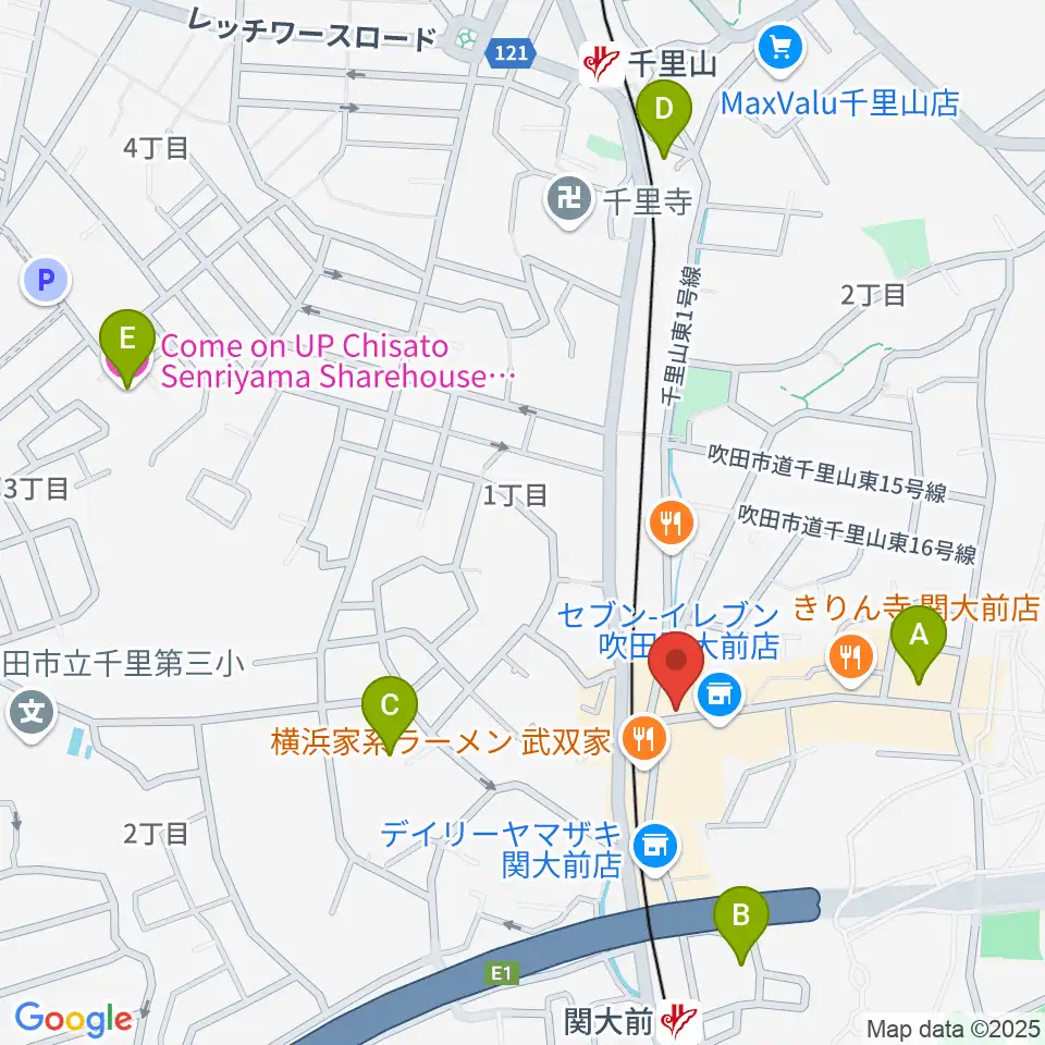 関大前スタジオパレット周辺のホテル一覧地図