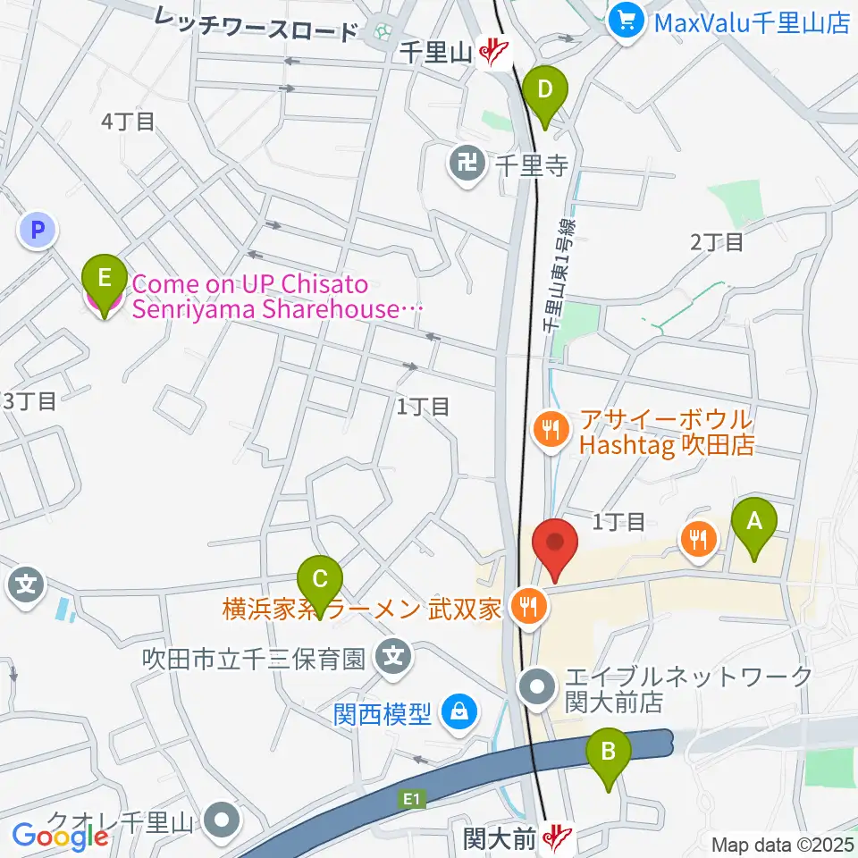 関大前スタジオパレット周辺のホテル一覧地図
