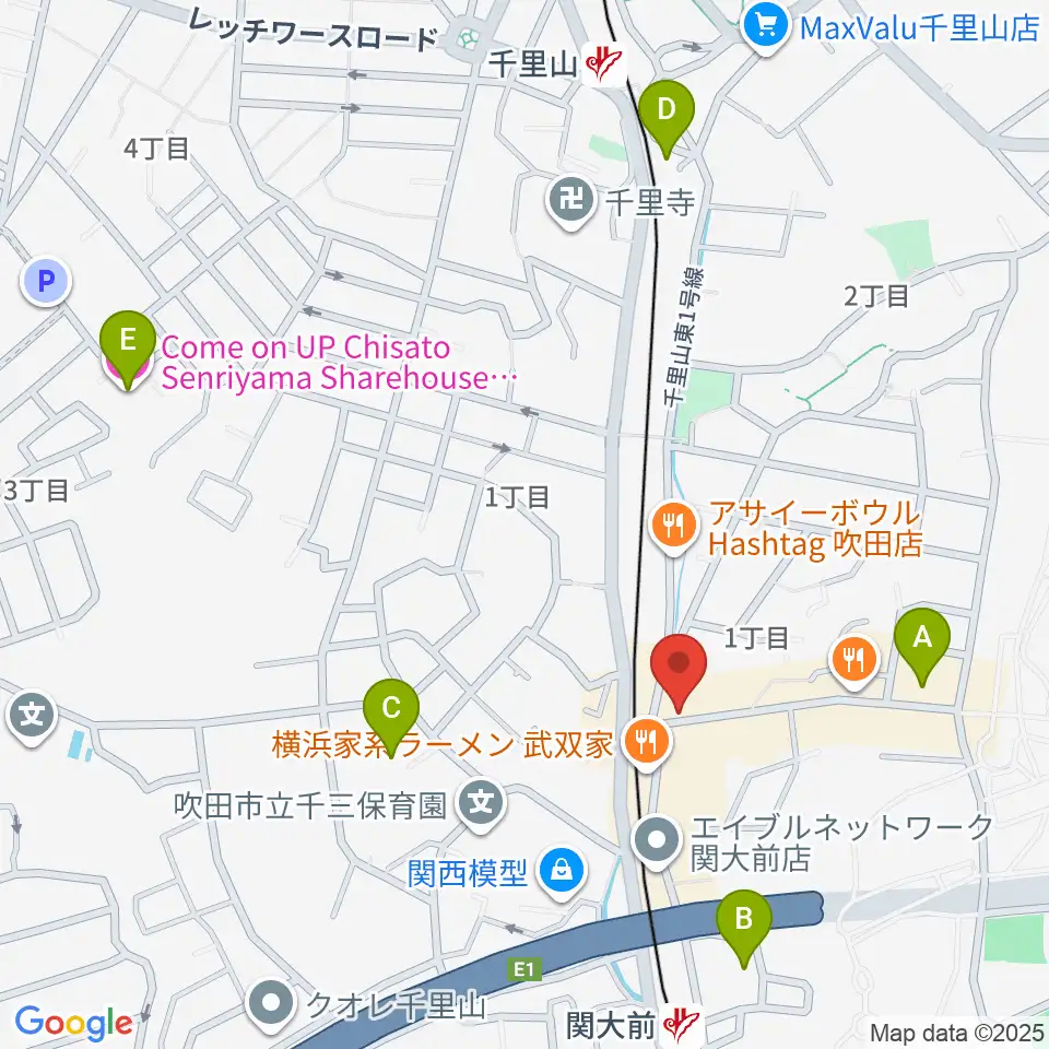 関大前スタジオパレット周辺のホテル一覧地図