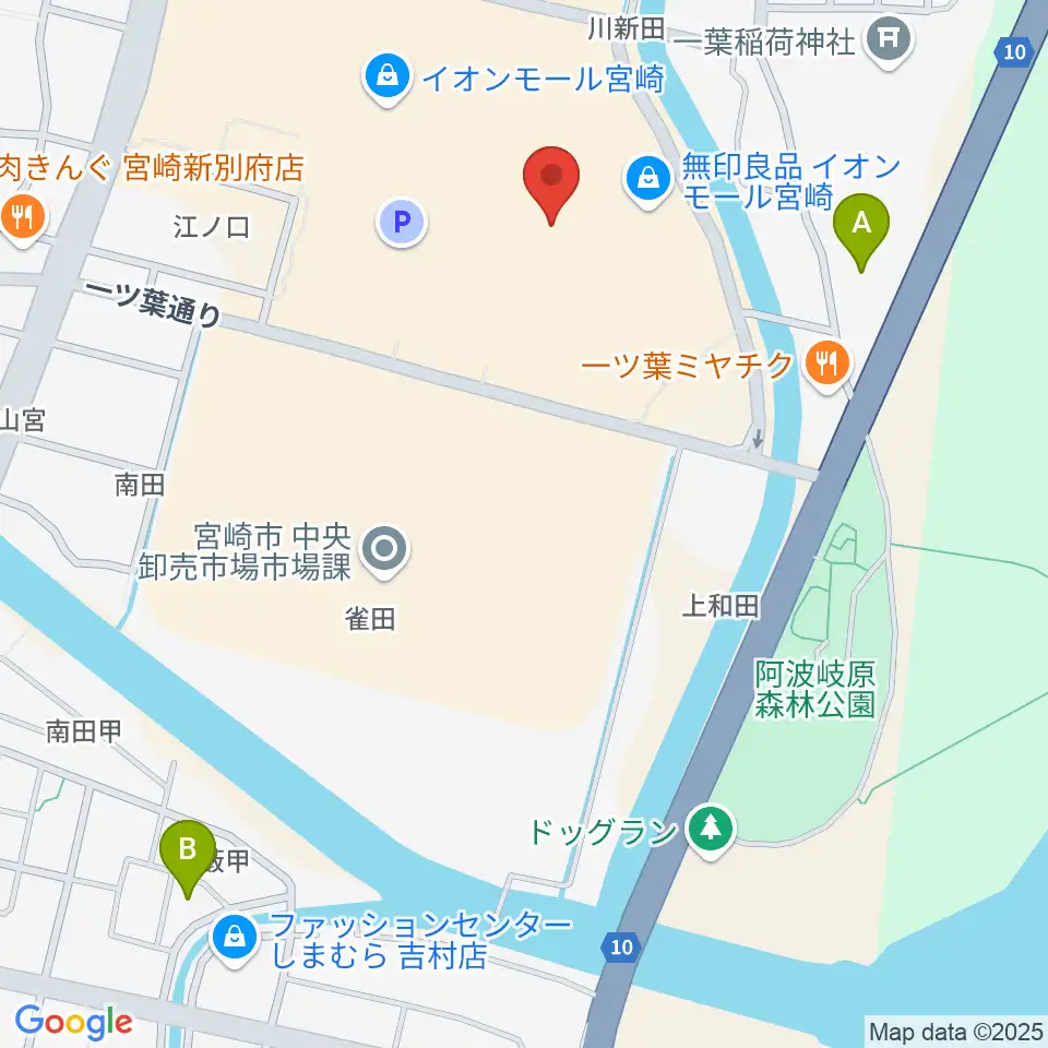 島村楽器イオンモール宮崎店周辺のホテル一覧地図