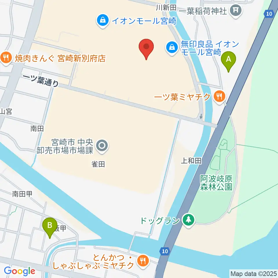 島村楽器イオンモール宮崎店周辺のホテル一覧地図