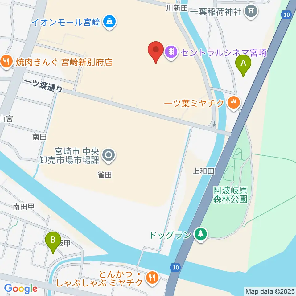 島村楽器イオンモール宮崎店周辺のホテル一覧地図